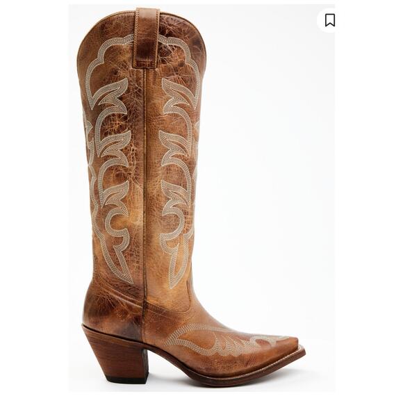 Shyanne Women's Leather Upper High Desert Western Boots Snip Toe Tan Size 8.5M - Picture 1 of 12